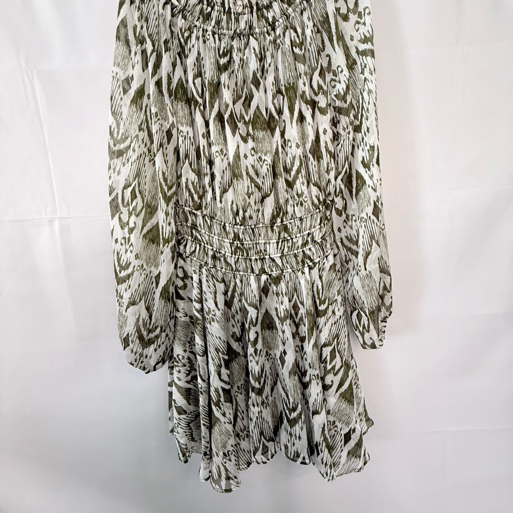 Misa Los Angeles Gray and White Bubble Midi Dress